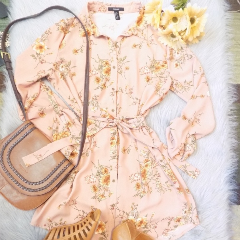 (Reposh) Pink Floral Button Dress